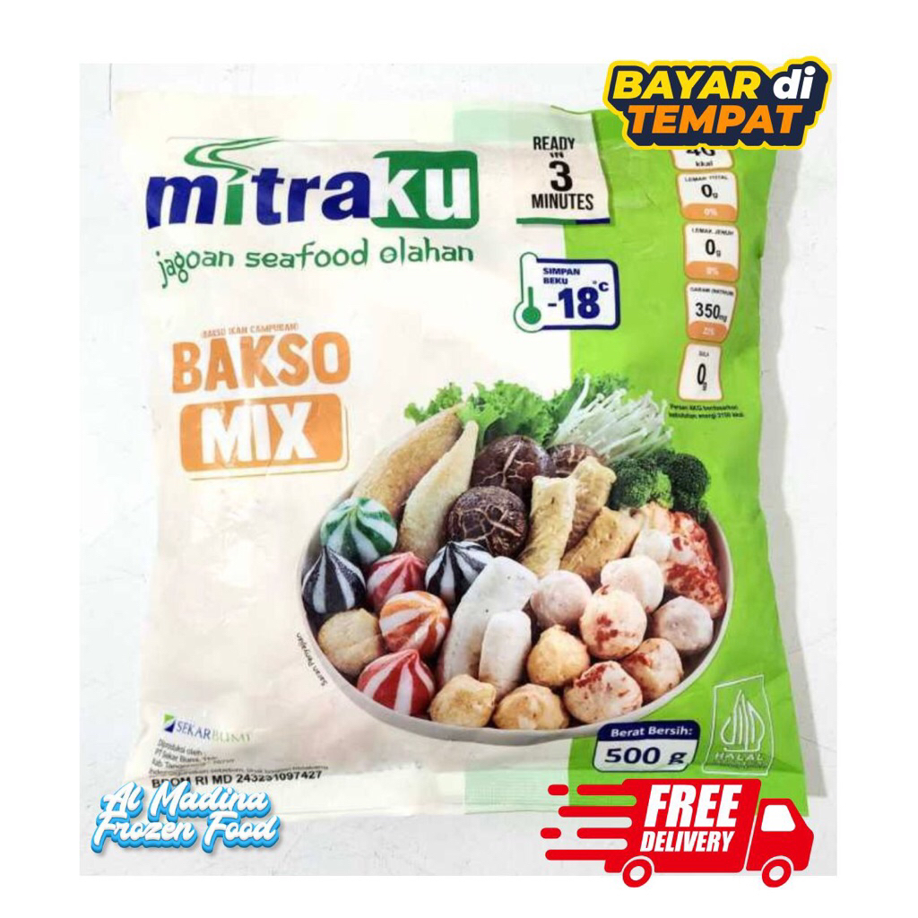 BAKSO MIX SEAFOOD MITRAKU DUMPLING TOMYUM TOMYAM AL MADINA FROZEN FOOD