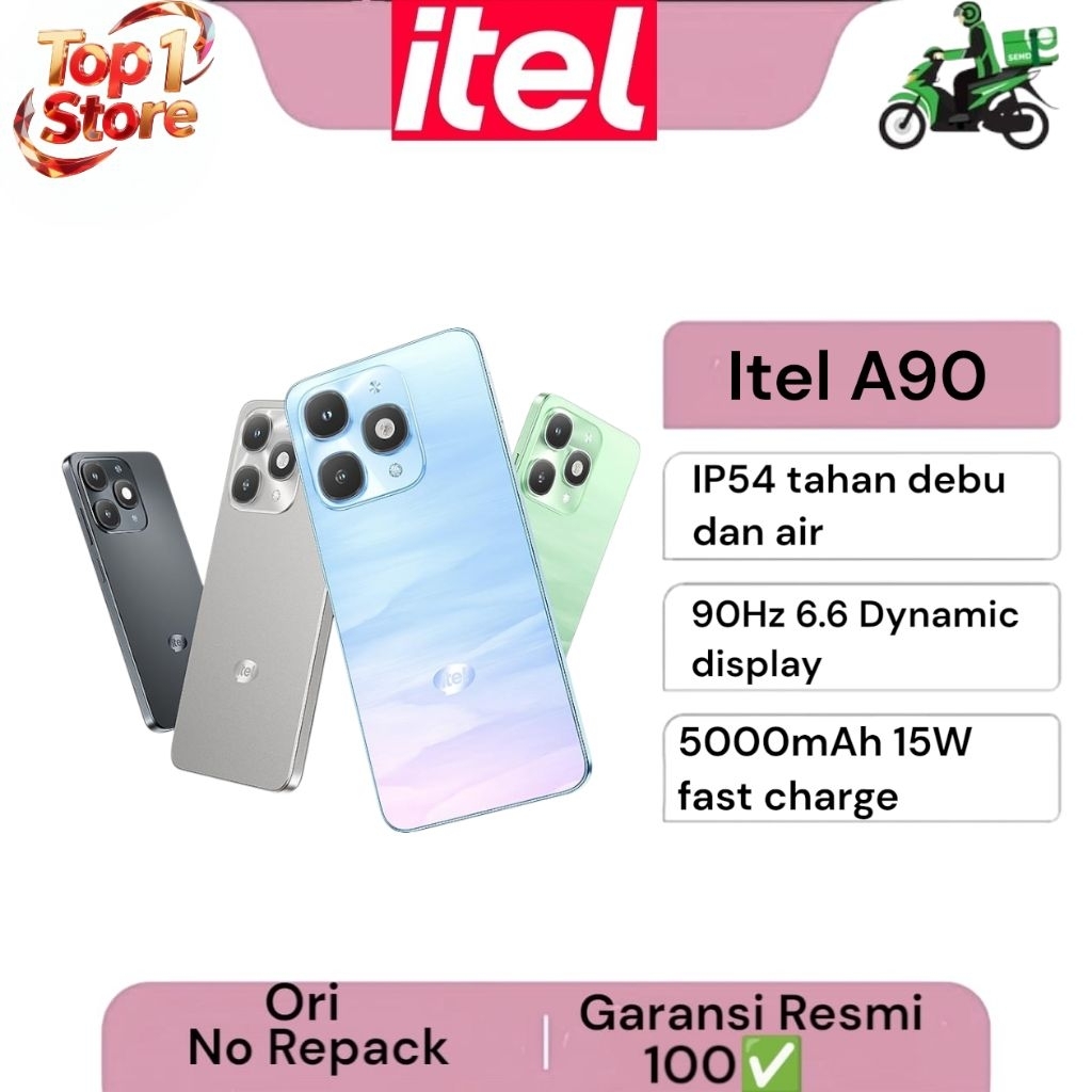 Itel A90 hp(Harga di bawah 1 juta) ram 4+8/64gb Garansi Resmi 1 Tahun