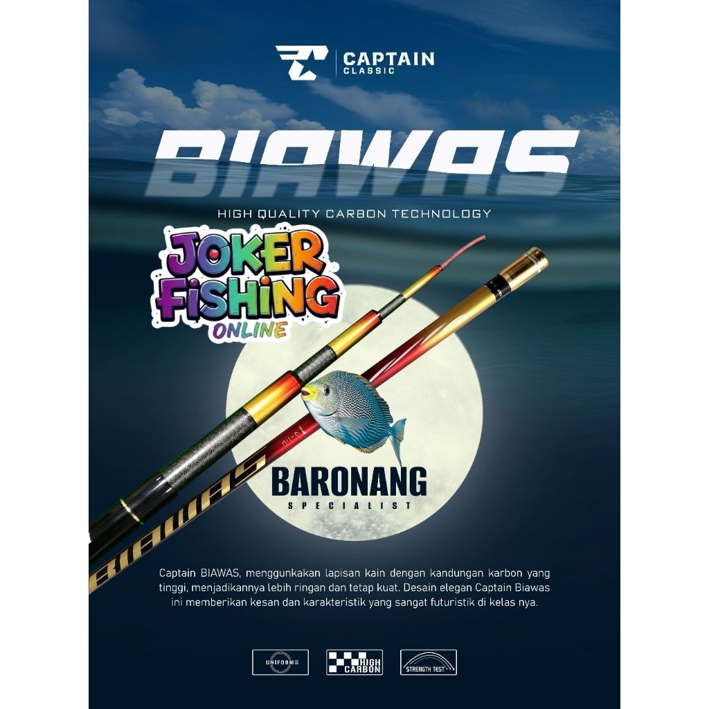 TEGEK CAPTAIN BIAWAS (540/630CM) - CARBON SUPER RINGAN