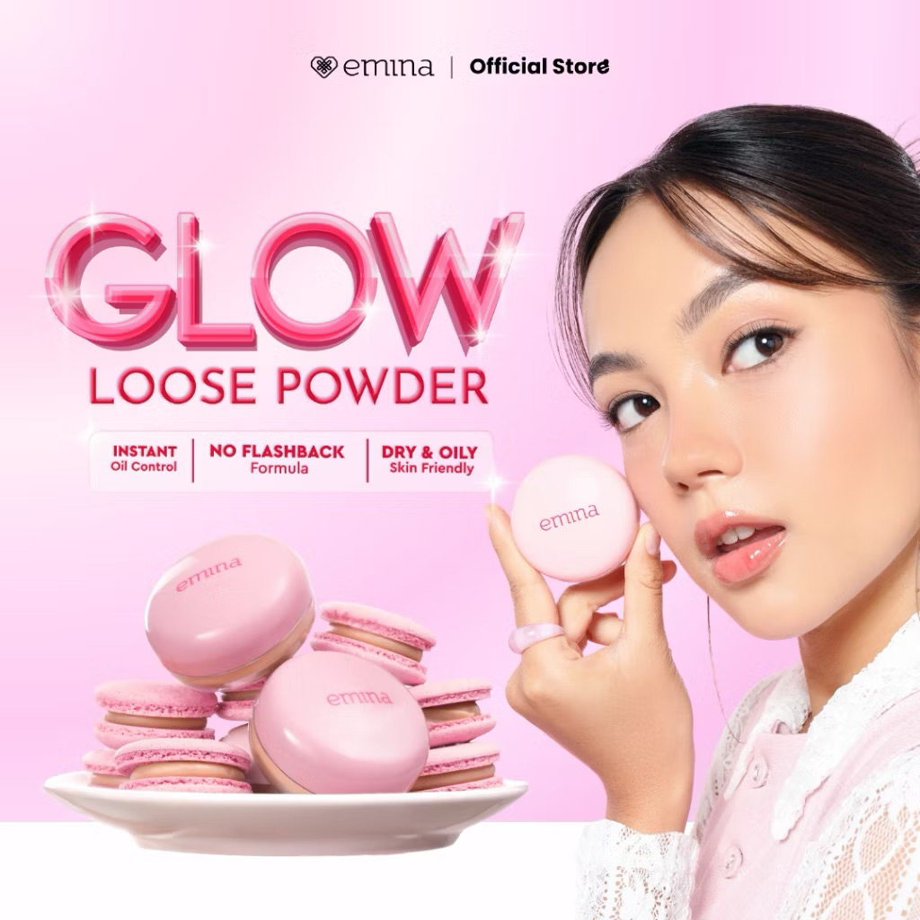[BISA COD] Emina Glowfixer Blur Powder - Bedak Emina - Bedak Remaja - Emina Glow Fixer