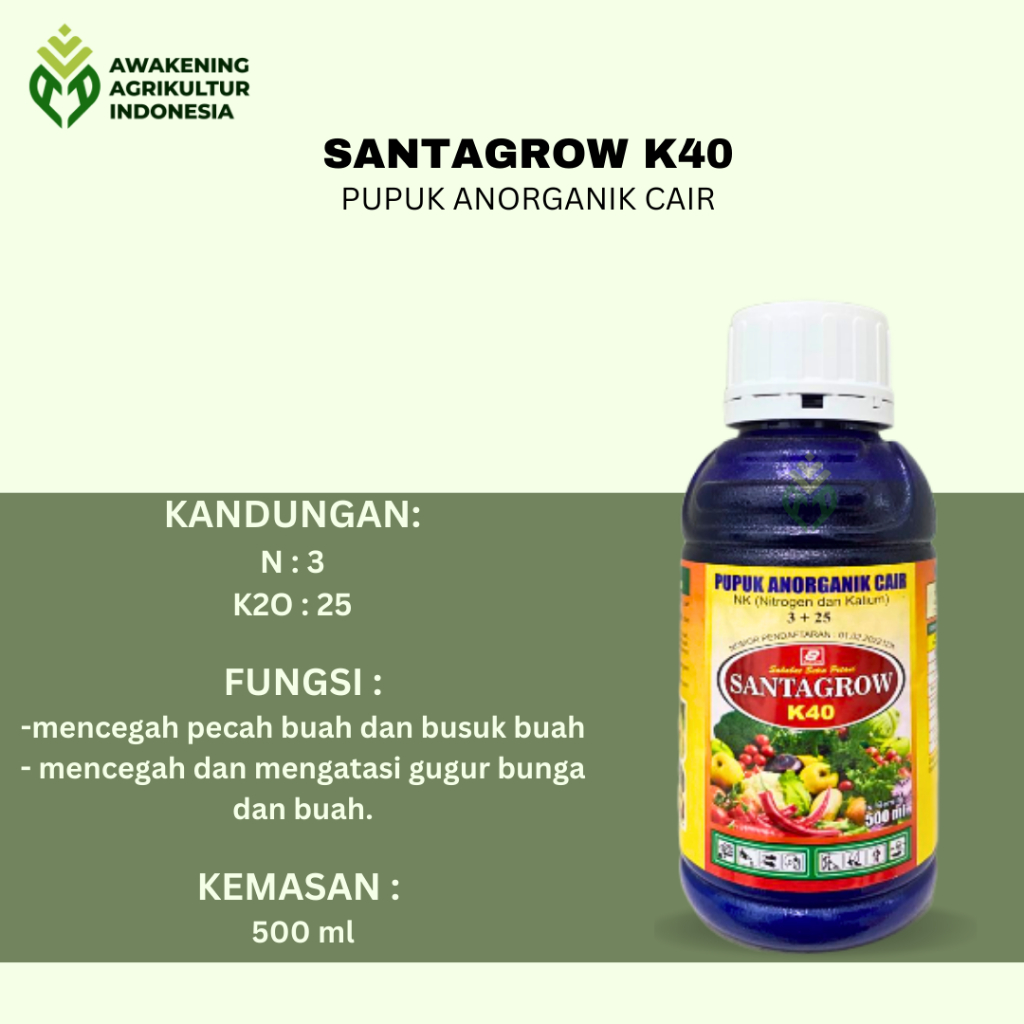 SANTAGROW K40 PUPUK ANORGANIK CAIR 500 ML