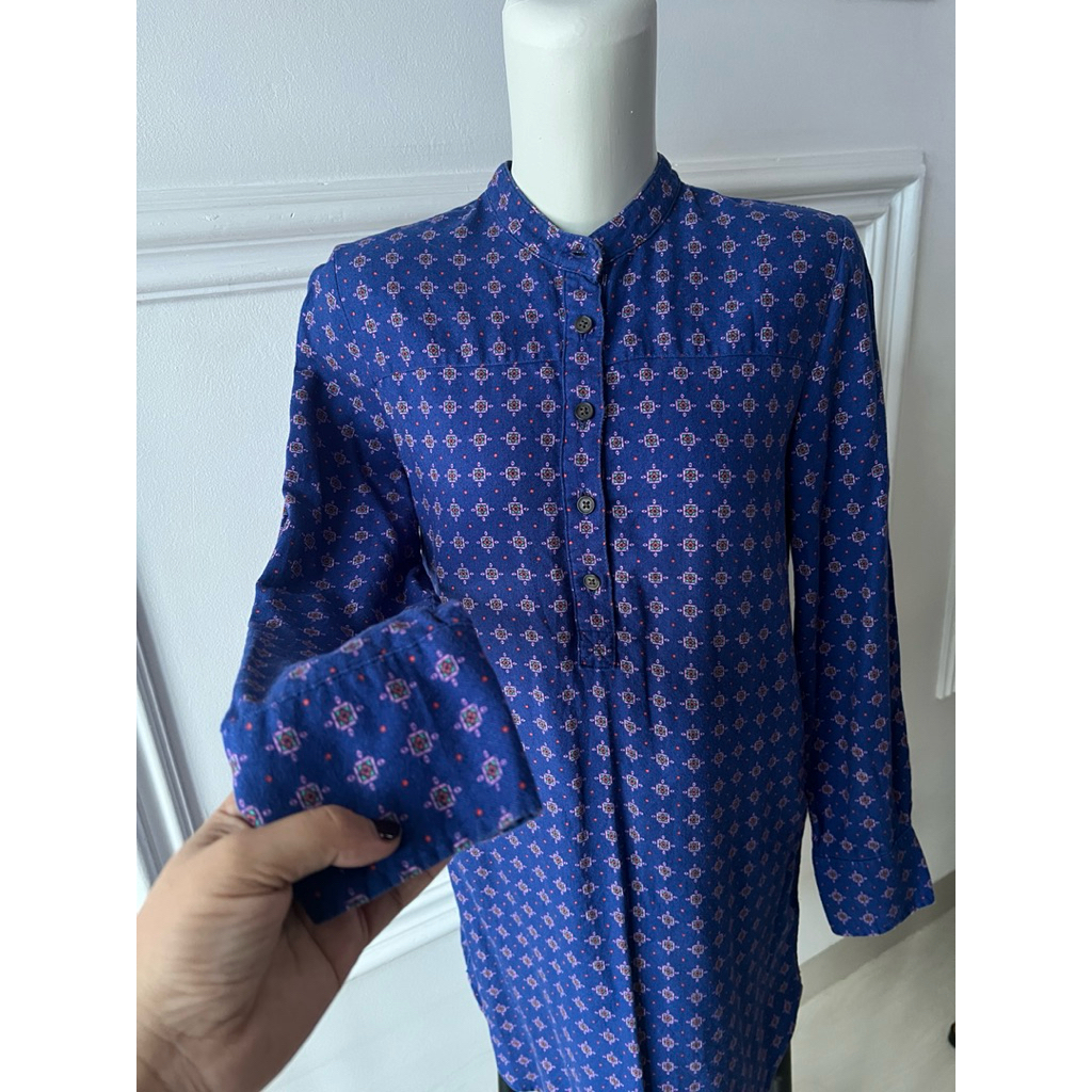 preloved kemeja tunik biru UNIQLO original