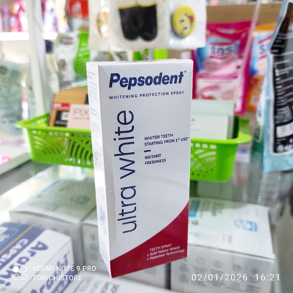 Pepsodent Whitening Protect Spray 8ml Whiter Teeth Starting From 1st Use - Instant Freshness