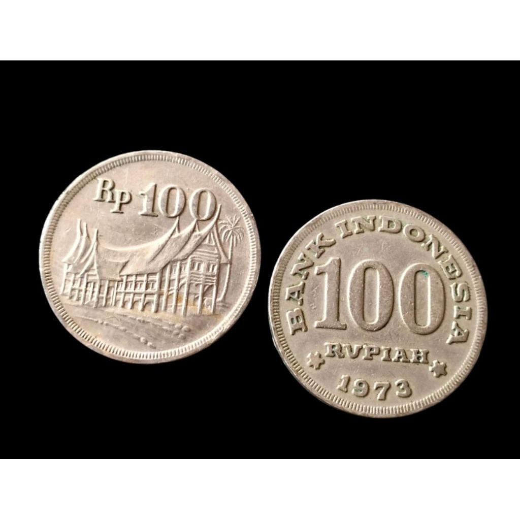 Koin 100 Rupiah Rumah Gadang th.1973