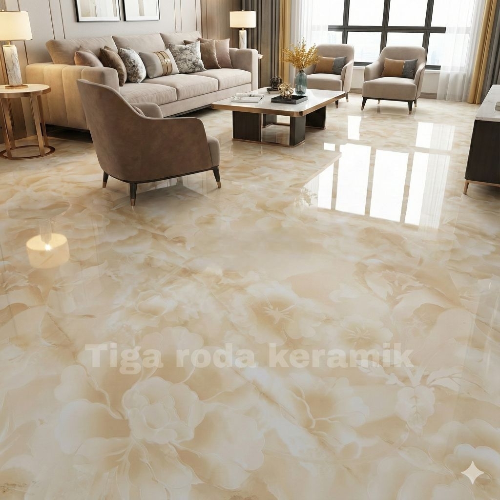 granit 60x60/granit lantai motif bunga/granit marmer crem/granit dinding/granit kilap/granit grace G