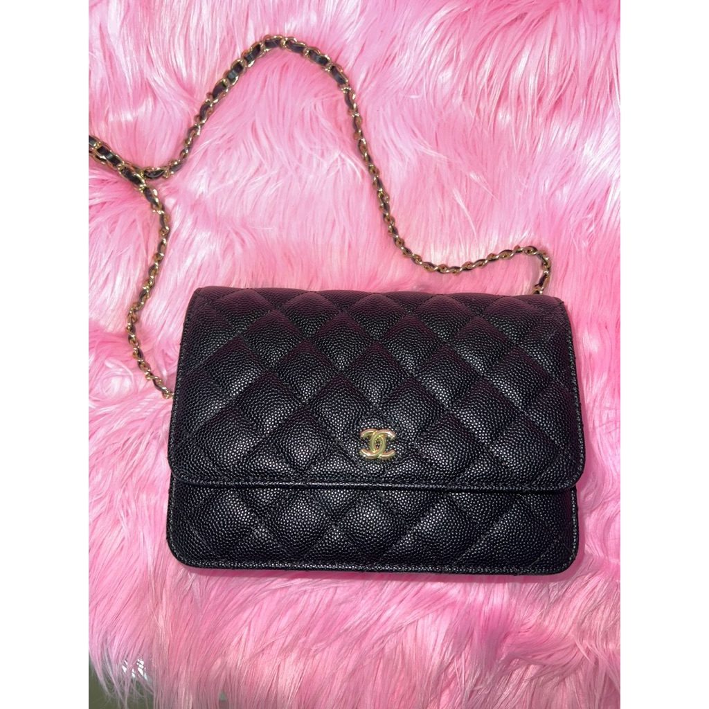 Tas Sling Bag Wanita Bahan Kulit Caviar - Channel