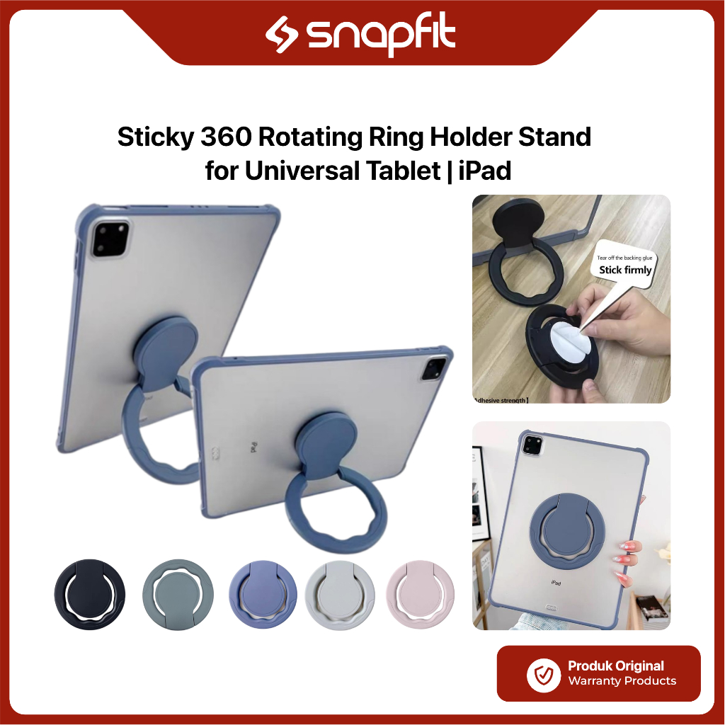 SNAPFIT Ring Holder Stand Grip Ipad SNAPFIT Tablet Magnetic Stand Adhesive Ipad Folding Lazy Stand T