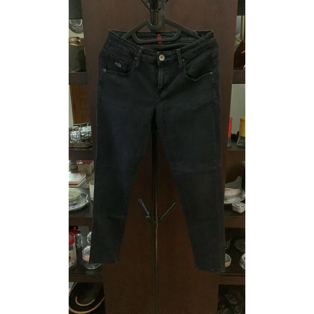 Preloaded celana panjang jeans wanita Logo Jeans Original