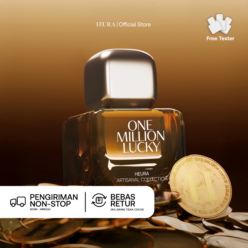 HEURA One Million Lucky - Extrait de Parfum - Aroma Fresh Madu Vanilla Mewah Elegant Parfum Pria Tah
