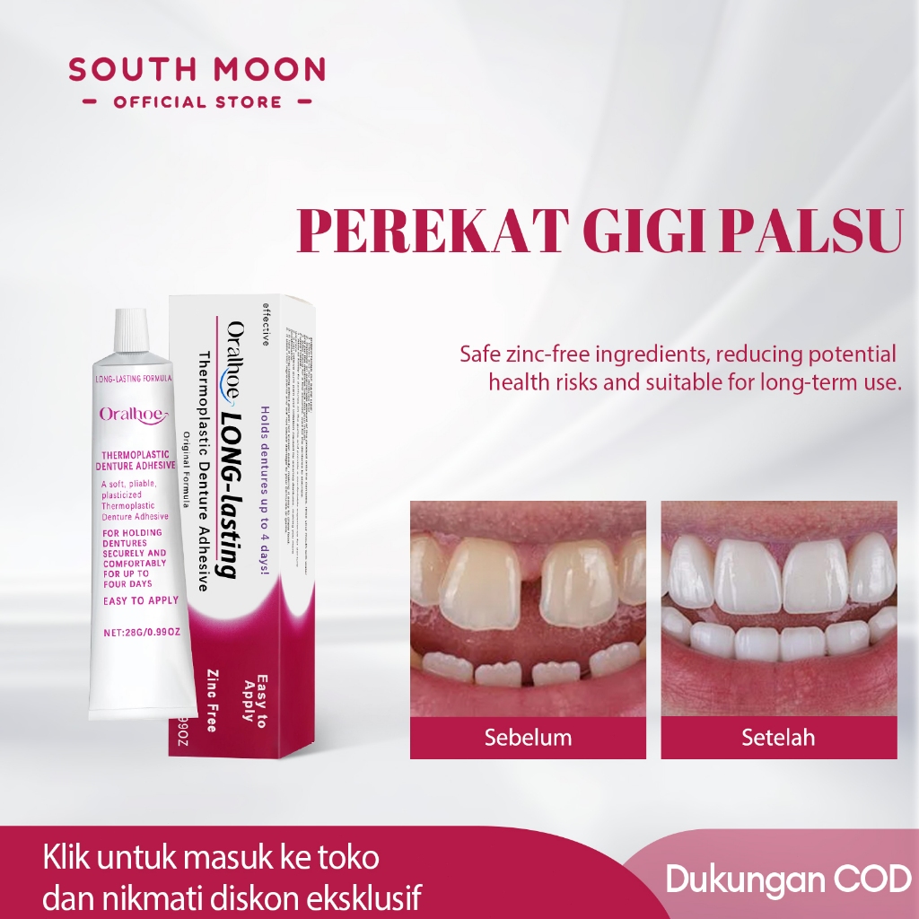 Oralhoe perekat gigi palsu 28g lem gigi palsu tahan lama lem perekat gigi palsu perekat gigi palsu t