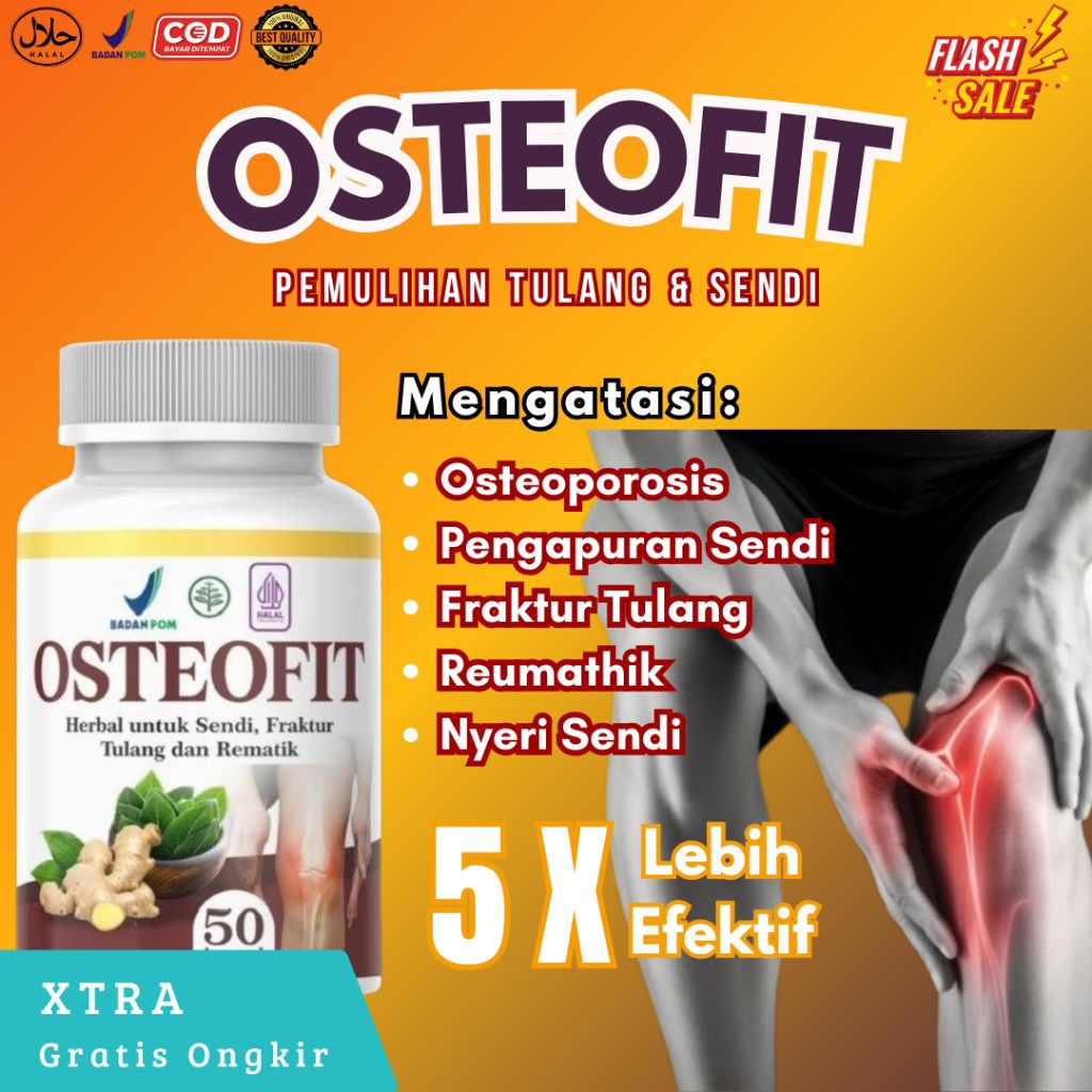 OSTEOFIT – Herbal Persendian 50 Kapsul, Nyeri & Pegal Hilang Cepat, Aman, BPOM Halal & Original