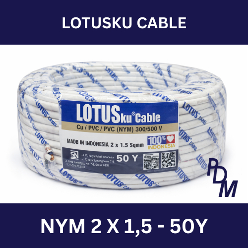 Kabel Listrik Lotus NYM 2x1.5 LOTUSKU CABLE 50 YARD