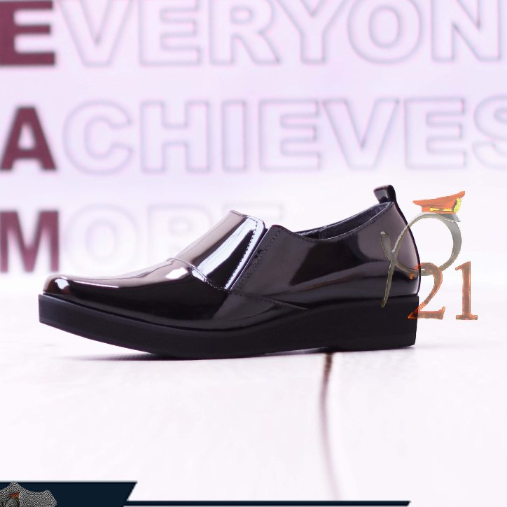 Sepatu Pdh Polwan P21 Donna Halfboots -Sepatu Wanita Kulit Asli - Elegan, Nyaman, Garansi 1 Tahun