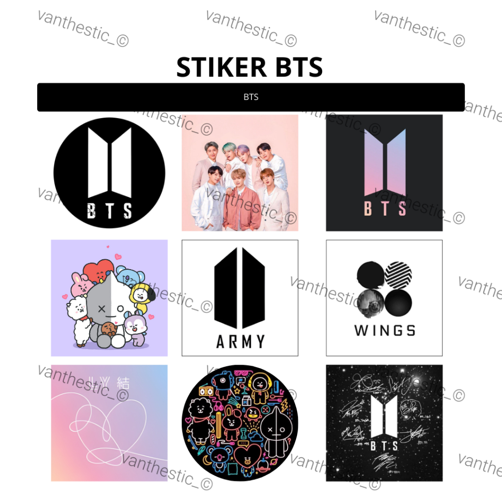 Stiker BTS | Stiker Set BTS | BTS | Kpop