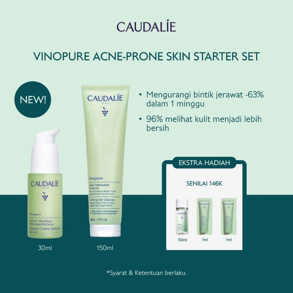 [SHOPEE EXCLUSIVE] Caudalie Vinopure Acne-prone Skin Starter Set | Caudalie Vinopure Blemish Salicyl