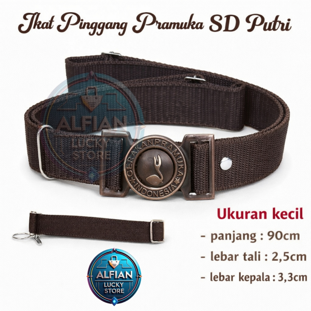 Ikat Pinggang Pramuka SD Putri Gesper Sabuk Sekolah Dasar Perempuan Premium