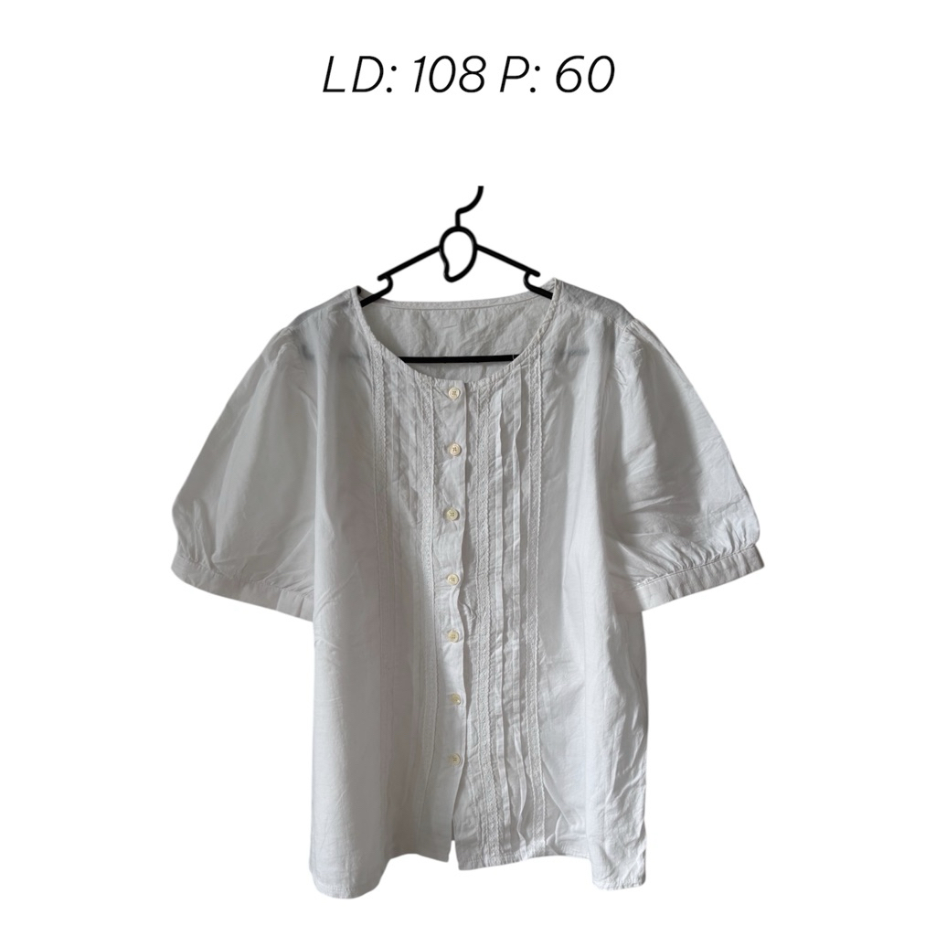 Atasan Wanita Putih Lengan Balon/Blouse White