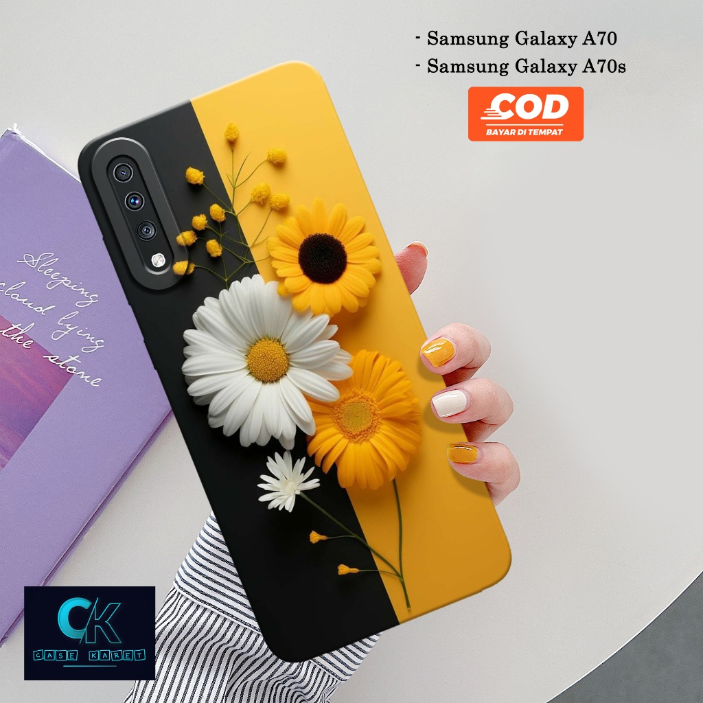 Case Samsung Galaxy A70 / A70s - Casing Bunga - Softcase Candy Case Full Color 3D Silikon TPU