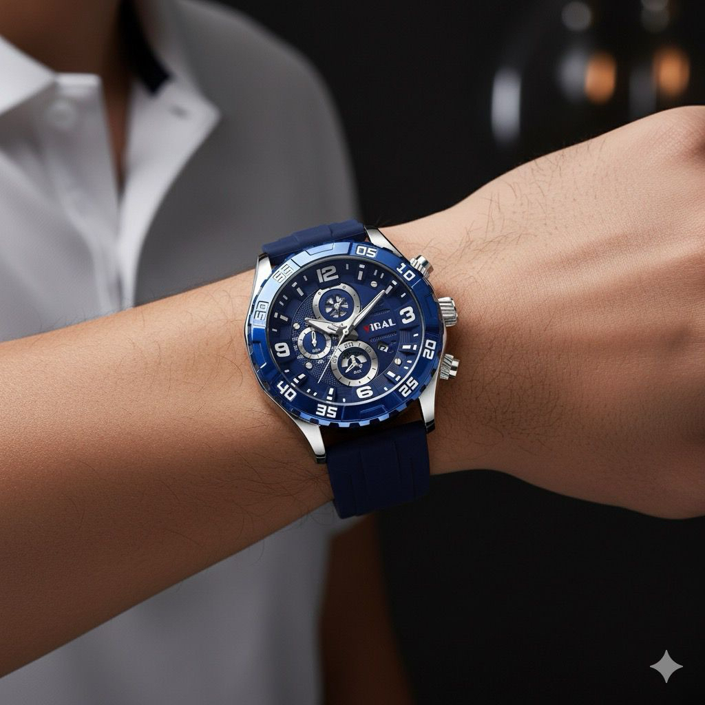 Jam Tangan Pria Original Rubber Strap Vrl Tahan Air Best