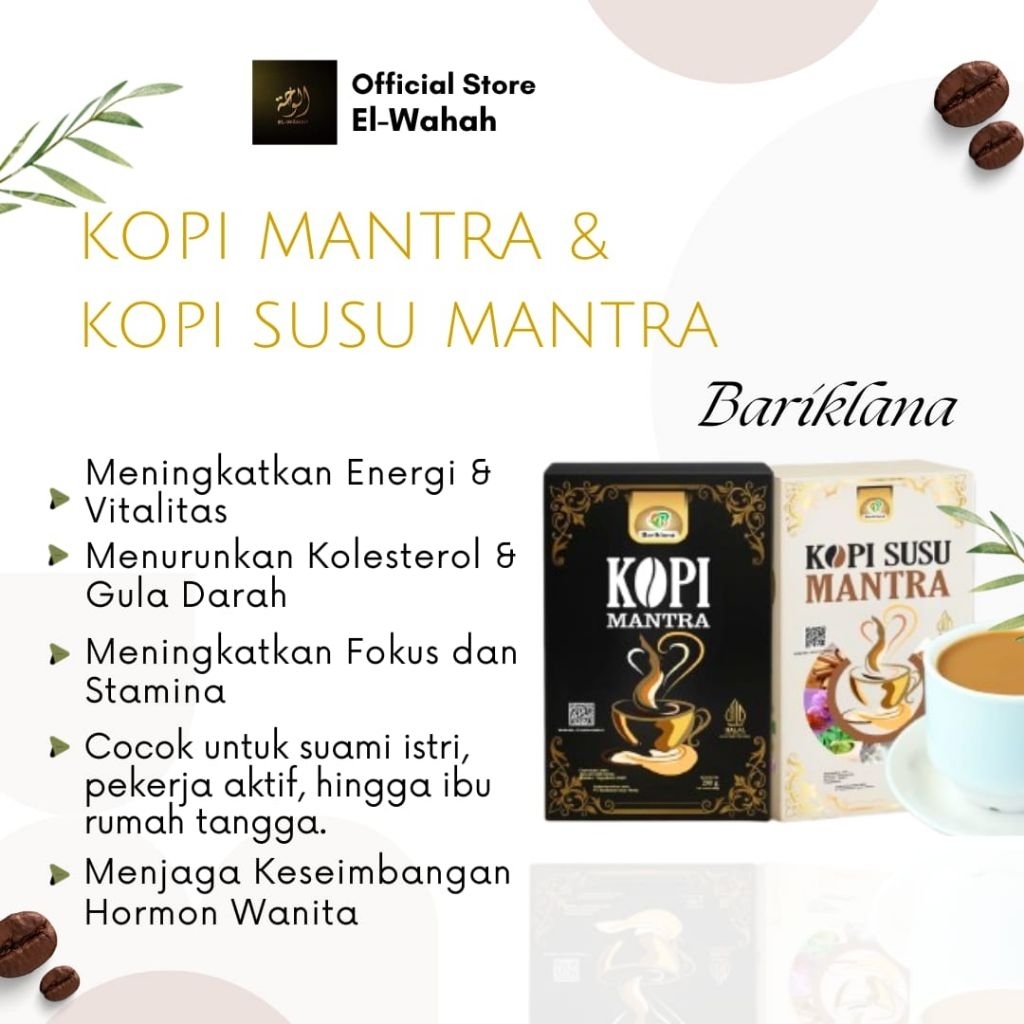 Kopi Mantra Bariklana Rempah Herbal Nusantara Stamina Vitalitas Pria Laki Laki Bapak Kuat Mengurangi