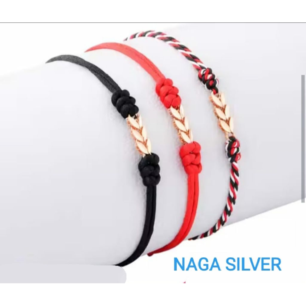 beli 2 gratis 1+ gratis emas murni 24 K gelang tali serut anyam model Semar Nusantara 18 k 10 k