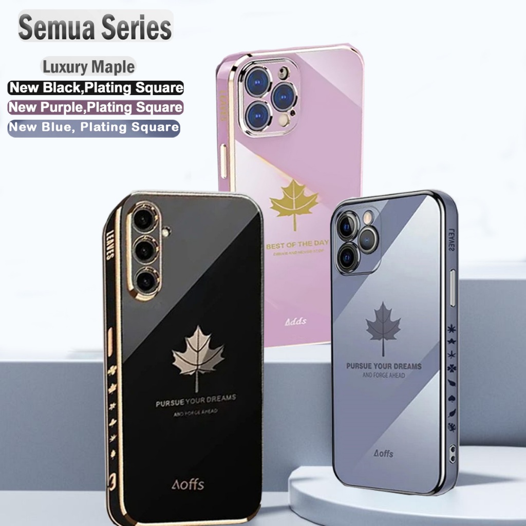 Softcase For Oppo A5S / F9 / F9 Pro / A5 2018 / A7 / A7X / A12 / A11K  Luxury Case Maple Leaf Platin