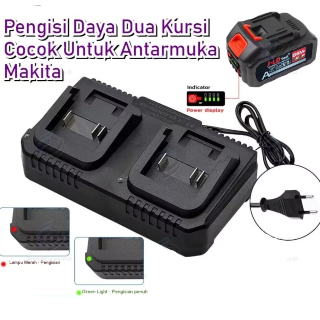 JLD Charger Casan Cas Makita Type LXT 20V 21V Charger Adapter  Baterai lithium Bor Impact Gerinda Co