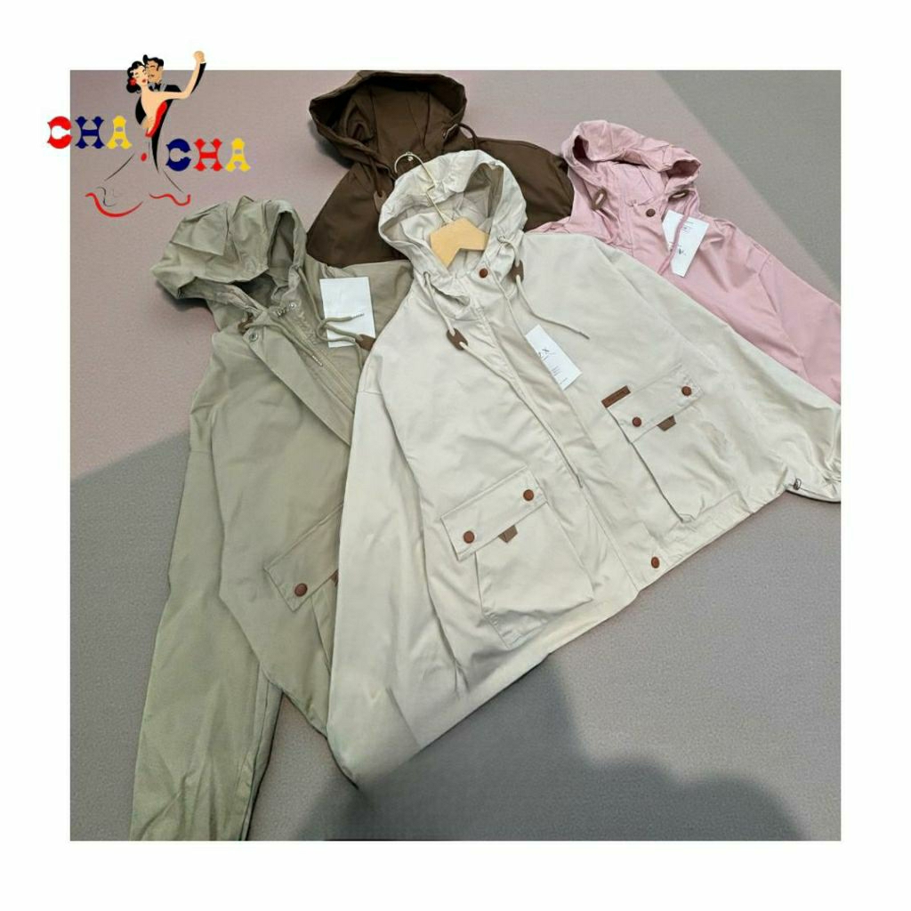 CHASHOP - JACKET PARASUT HOODIE POCKET / JACKET IMPORT HOODIE PARASUT CASUAL WANITA