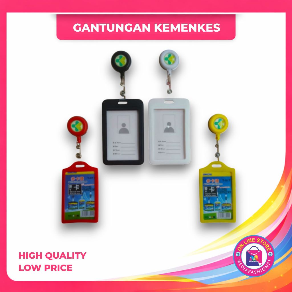 GANTUNGAN YOYO ID CARD KEMENKES (KEMENTERIAN KESEHATAN RI) + TEMPAT ID CARD