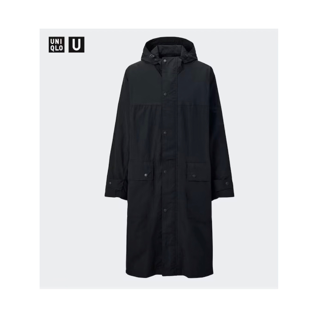 Coat Uniqlo Hoodie (Waterproof, Tag lengkap) / Trench Coat Uniqlo / Rain Coat