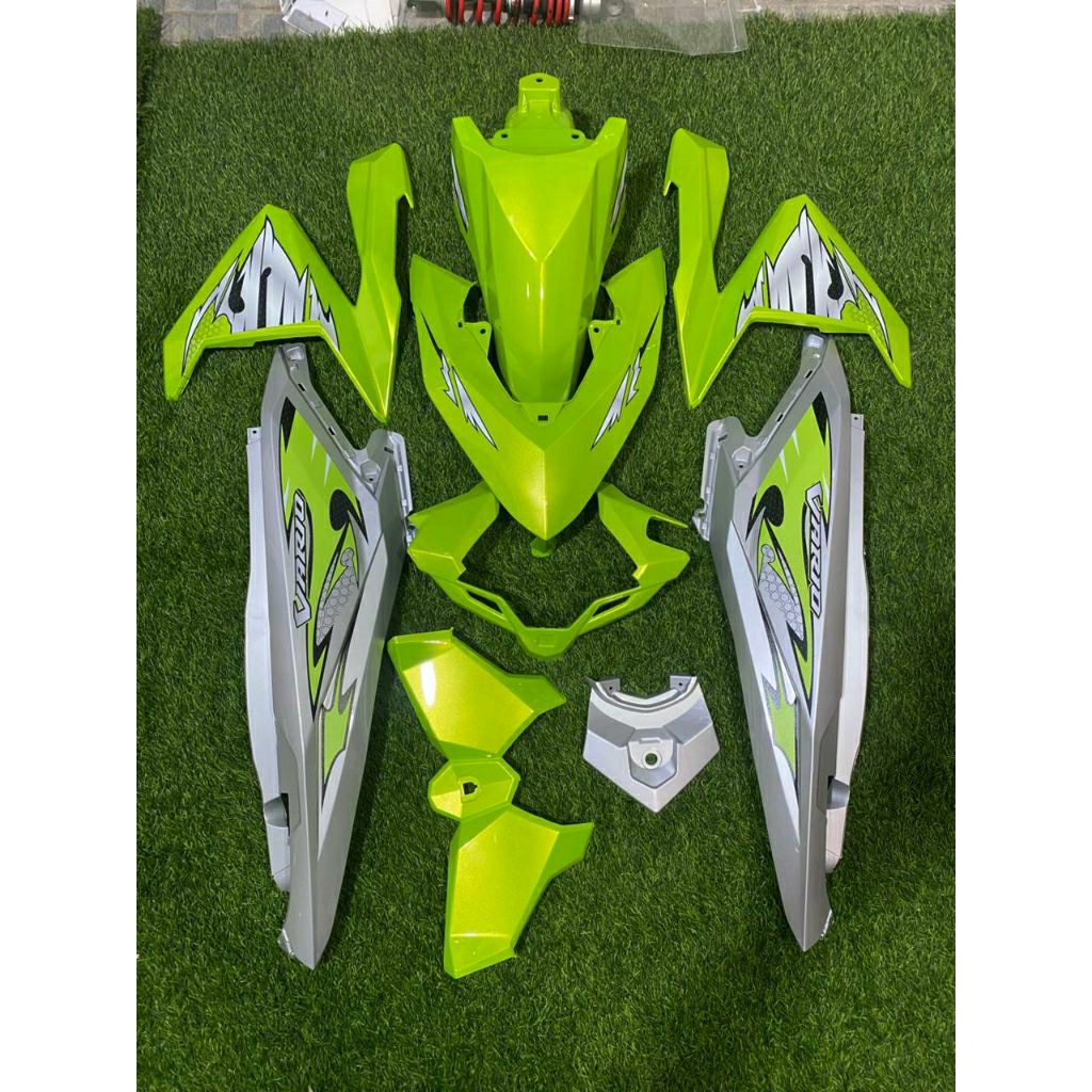 COVER BODY HONDA VARIO OLD VARIO LED OLD 125/150 FULLSET HALUS WARNA LIME GREEN X GREY