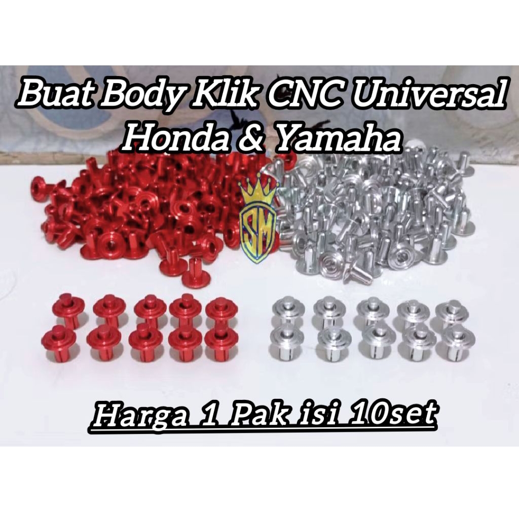 (Harga 1pak isi 10set)Promo Baut Body Klik Stainless Probolt CNC Universal Bisa Honda Dan Yamaha Var