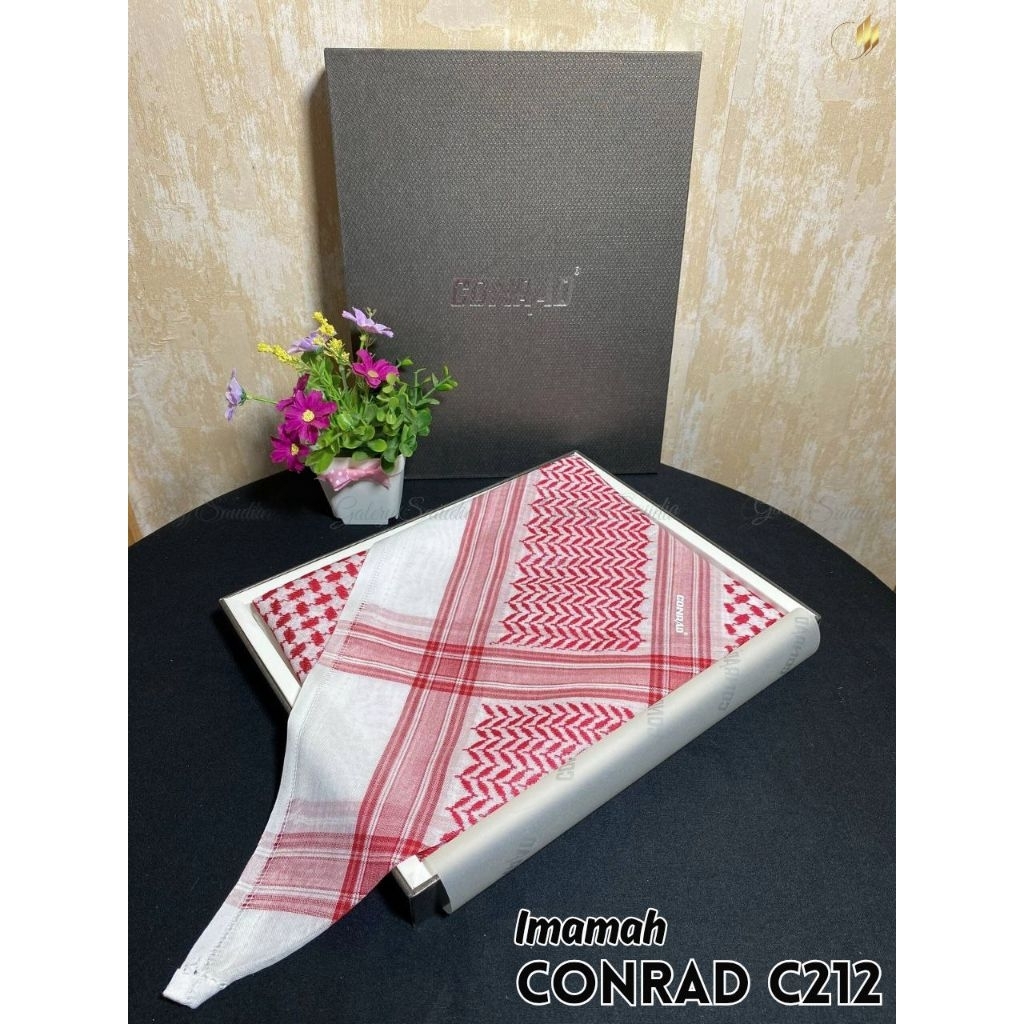 Imamah / sorban conrad merah import saudi