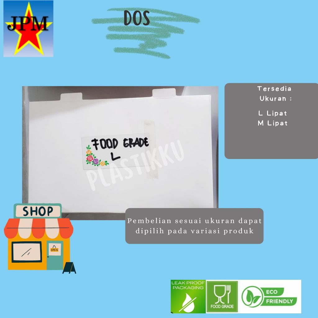 DOS Food Grade / Dos Nasi / Box Nasi / Kotak Nasi / Kotak Snack / Kotak Makanan