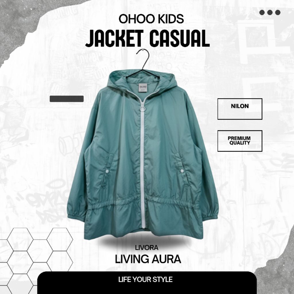 Jacket Anak Original Ohoo Kids Warna Hijau Mint