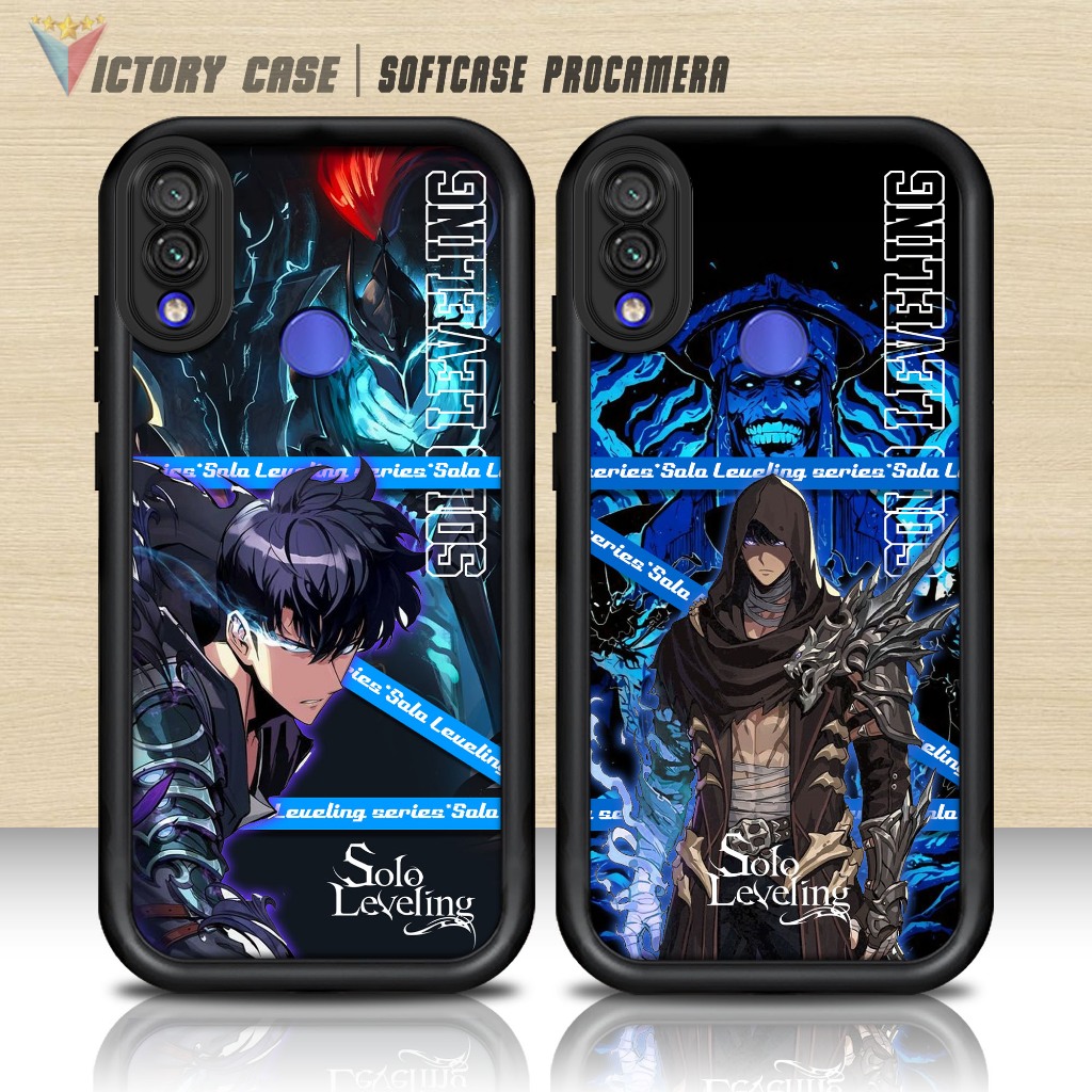 Softcase Glass kaca untuk REDMI NOTE 7 NOTE 7 PRO SOLO LEVELING Casing Handphone Case Procamera