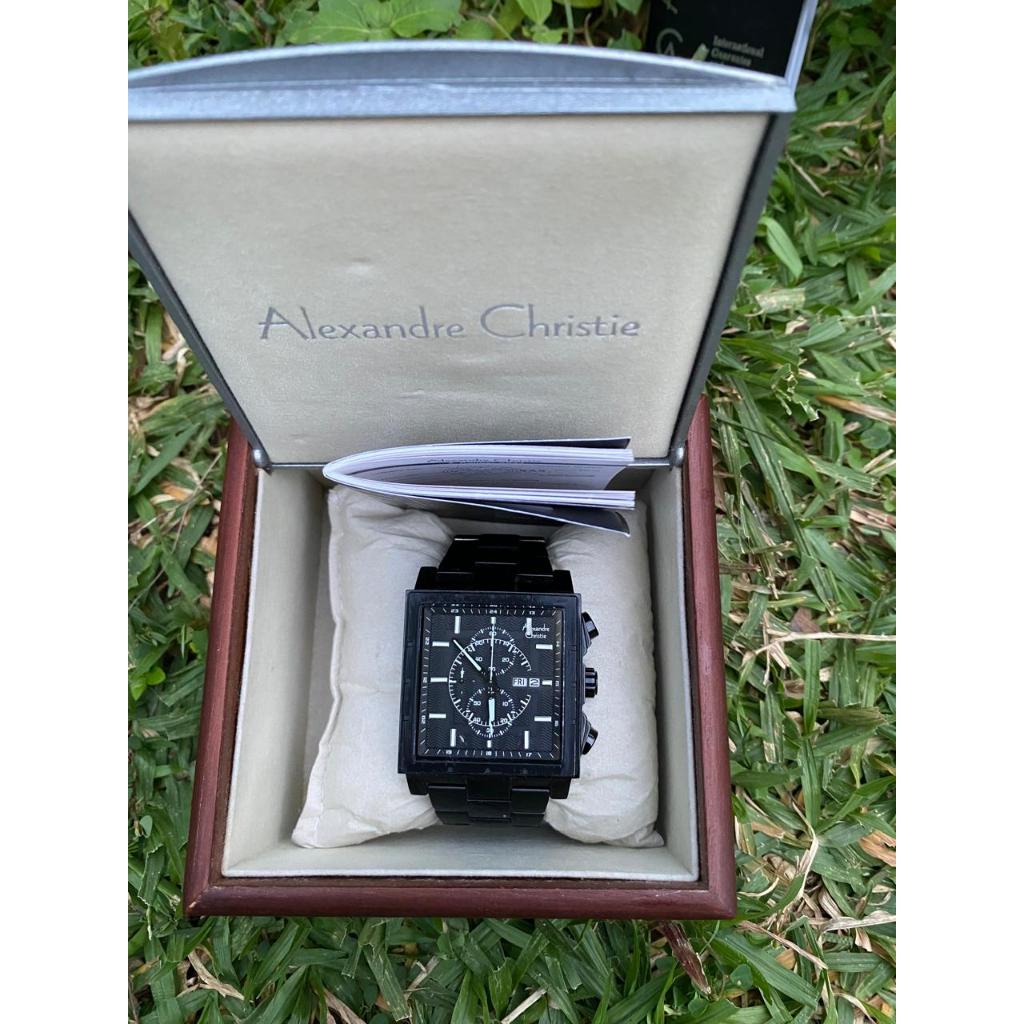 Jam Tangan Pria Alexandre Christie 6460 MC Original Rantai Satinless Cowok