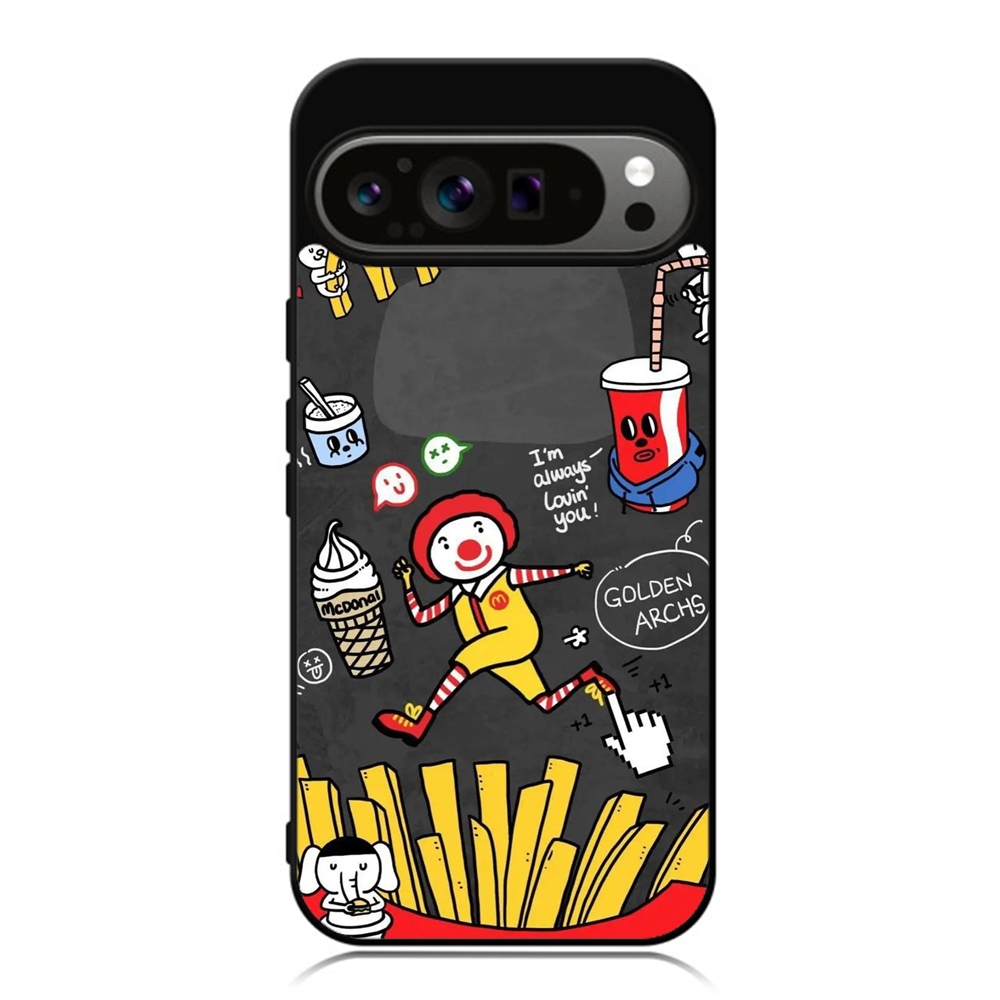 Case HP Google Pixel 10 9 8 7 6 5 4 3 Pro XL 4g 5g Rubber Custom Casing Phone McDonald doodle