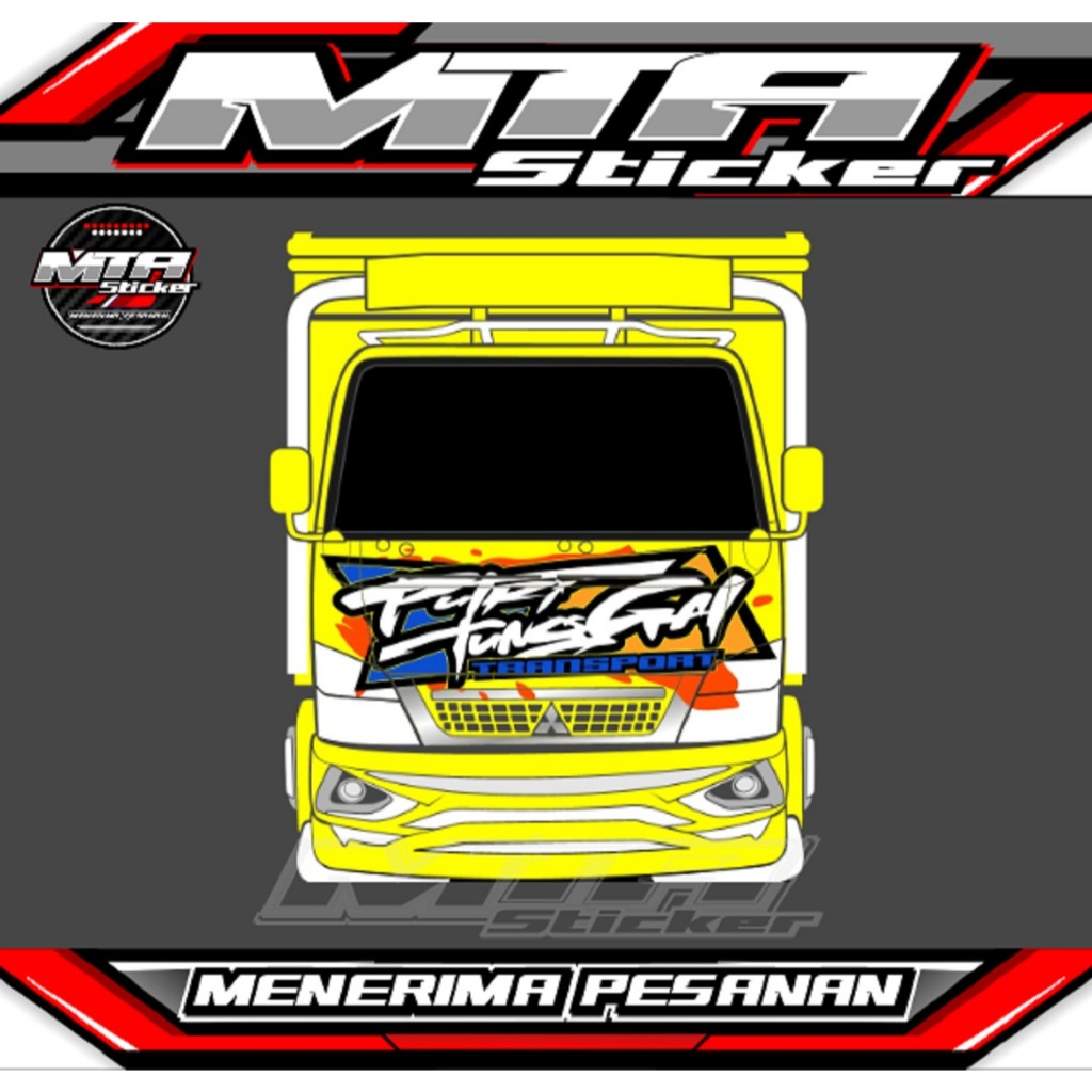 Stiker Kabin Depan Truk Canter - Stiker Variasi Truk Canter - Stiker Bisa Custom