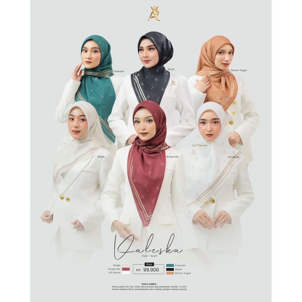 VALESKA SCRAF HIJAB SEGI EMPAT ARRAFI ORIGINAL