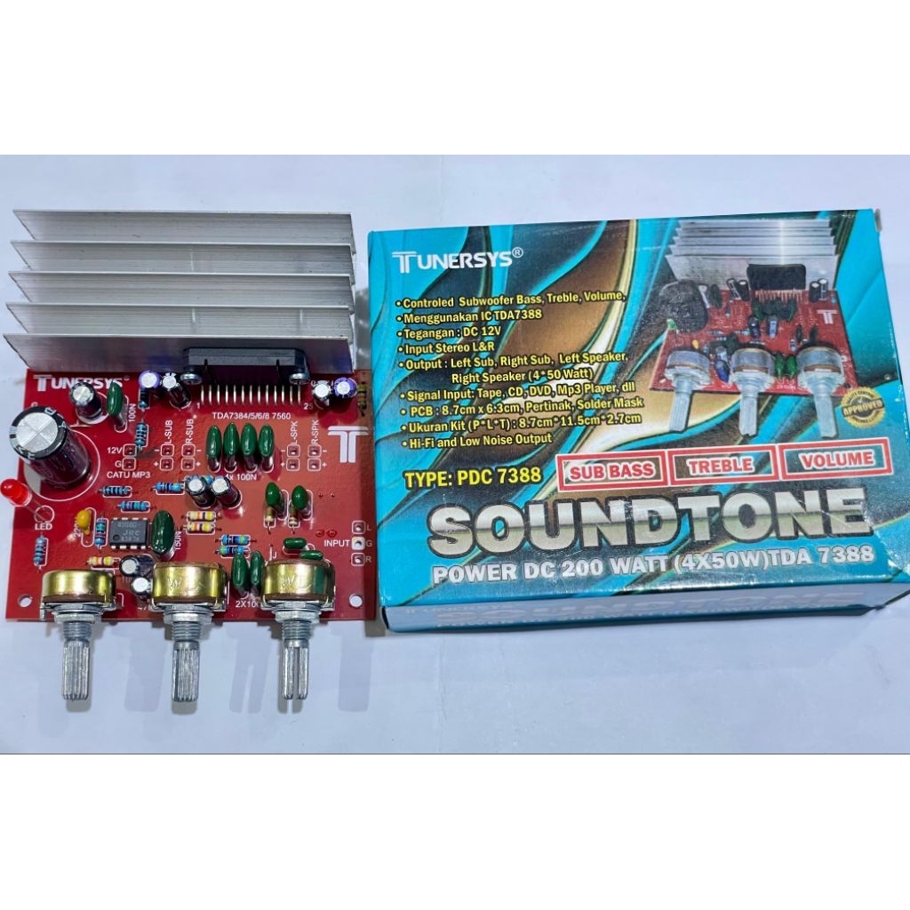 KIT POWER AMPLI SOUNDTONE TDA7388 200WATT DC12V