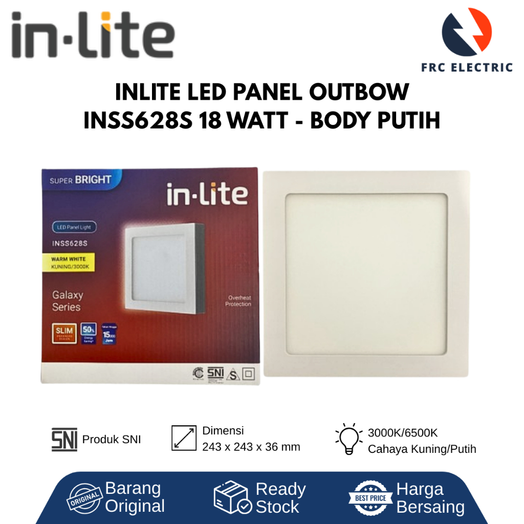 InLite INSS628S 18 Watt - Lampu Downlight Panel Outbow Kotak 18Watt - Lampu Plafon Outbow - Lampu Pl