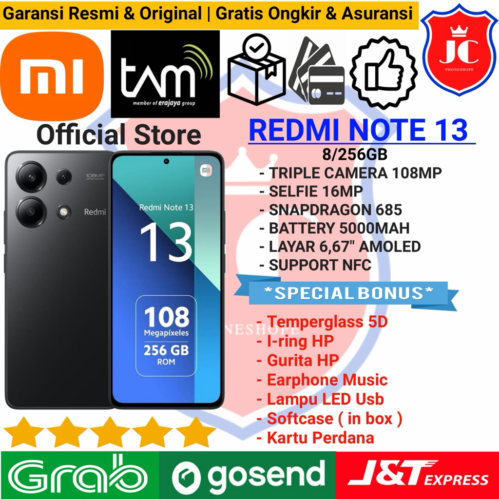 XIAOMI REDMI NOTE 13 NFC Ram 8/256GB Garansi Resmi