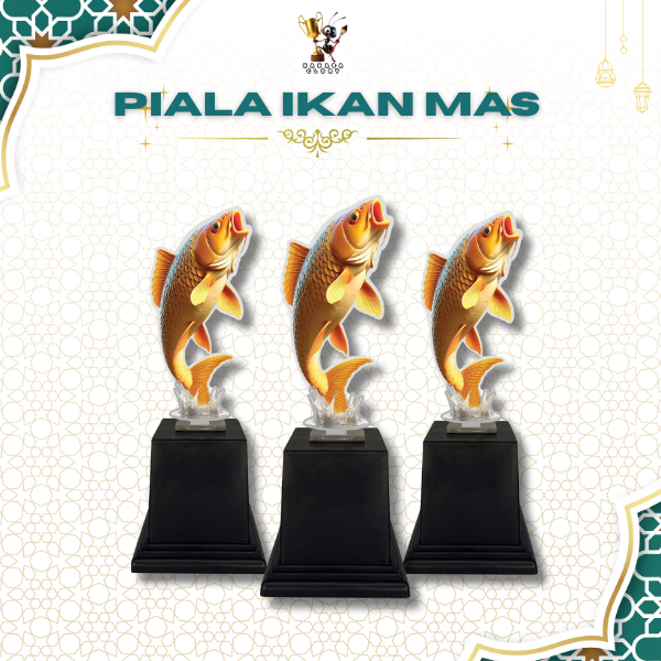 Piala Akrilik Penghargaan & Kejuaraan Memancing Motif Ikan Mas| Hadiah | Juara | Kontes | Turnamen