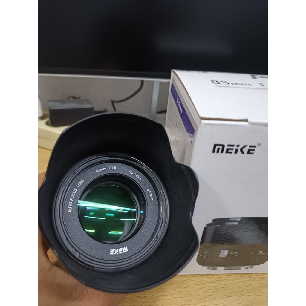 lensa fix 85mm f 1.8 meike for canon second mulus