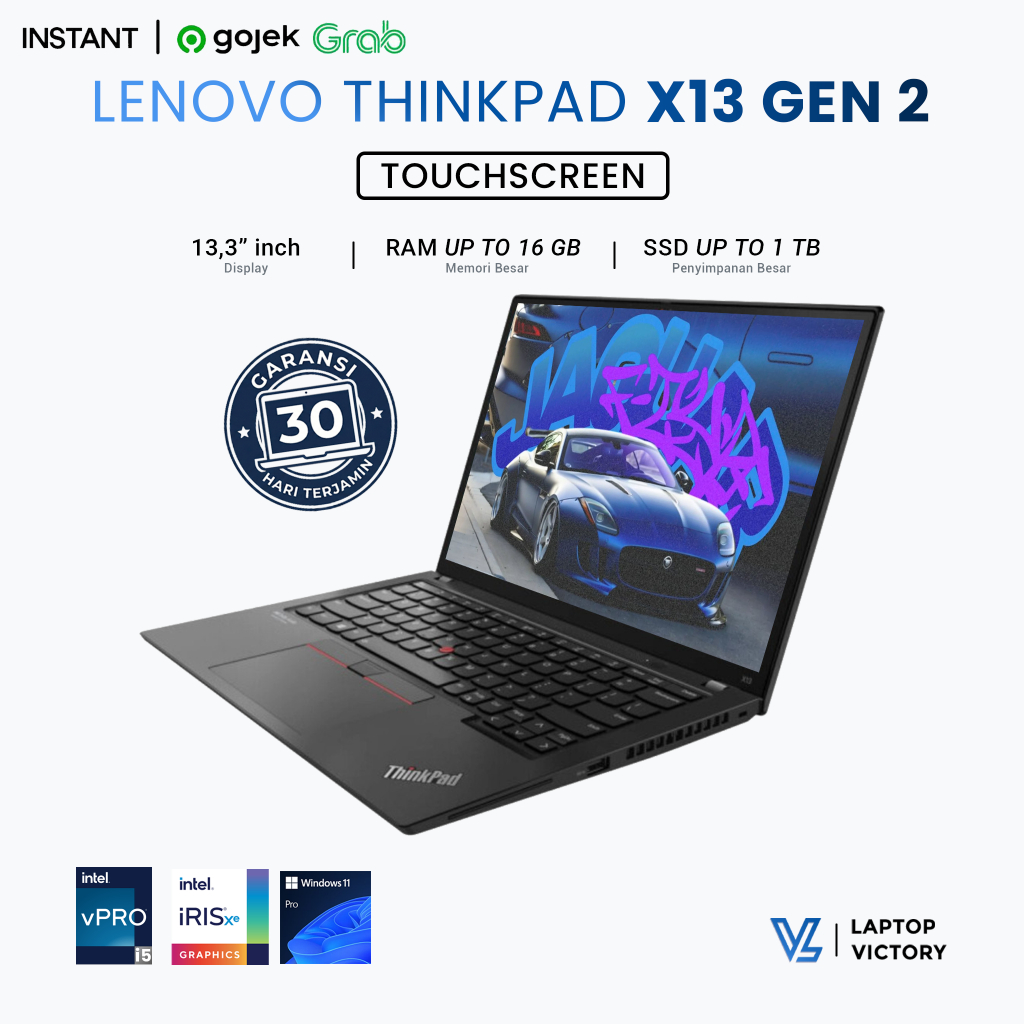 Laptop Thinkpad Terbaik Lenovo X13 Core i5 gen 11 Touchscreen - Free Mouse Wireless & Tas Laptop