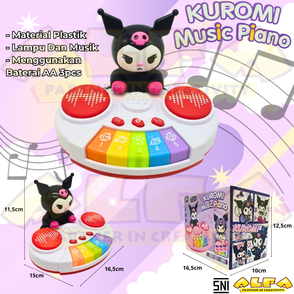 Toko Mainan ALFA Kuromi Music Piano B/O 810 / TY-000052