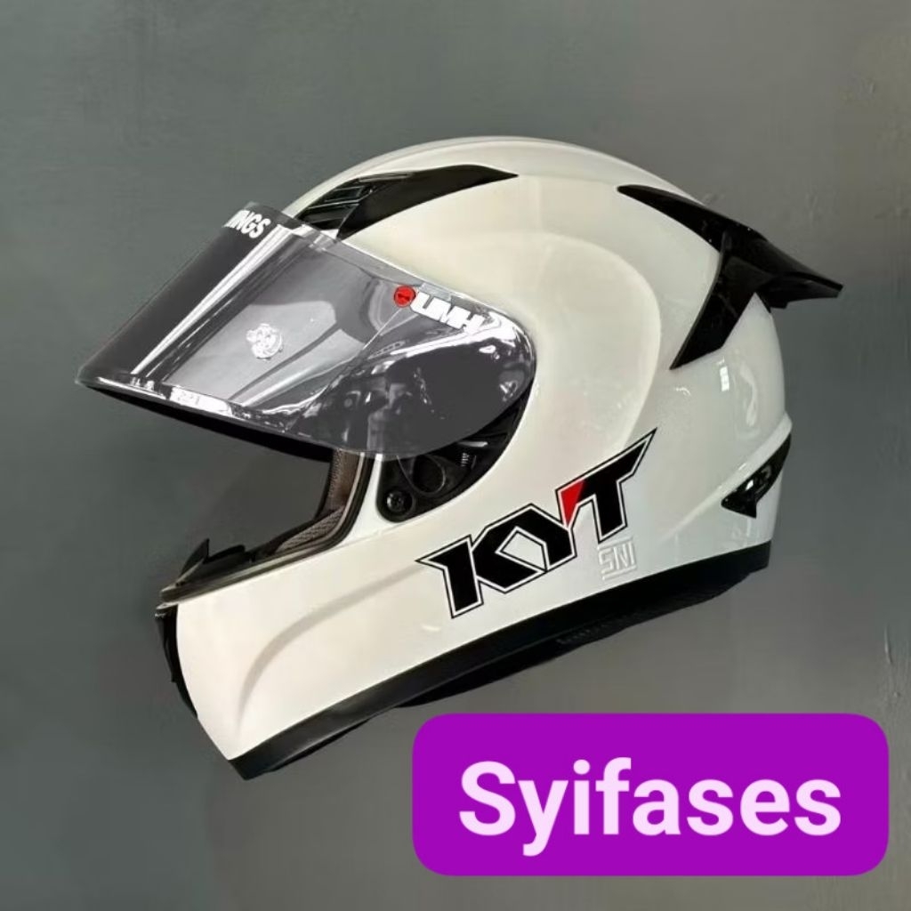 Helm Full Face KYT R10 Solid Polos Paket Ganteng Kaca Iridium Original