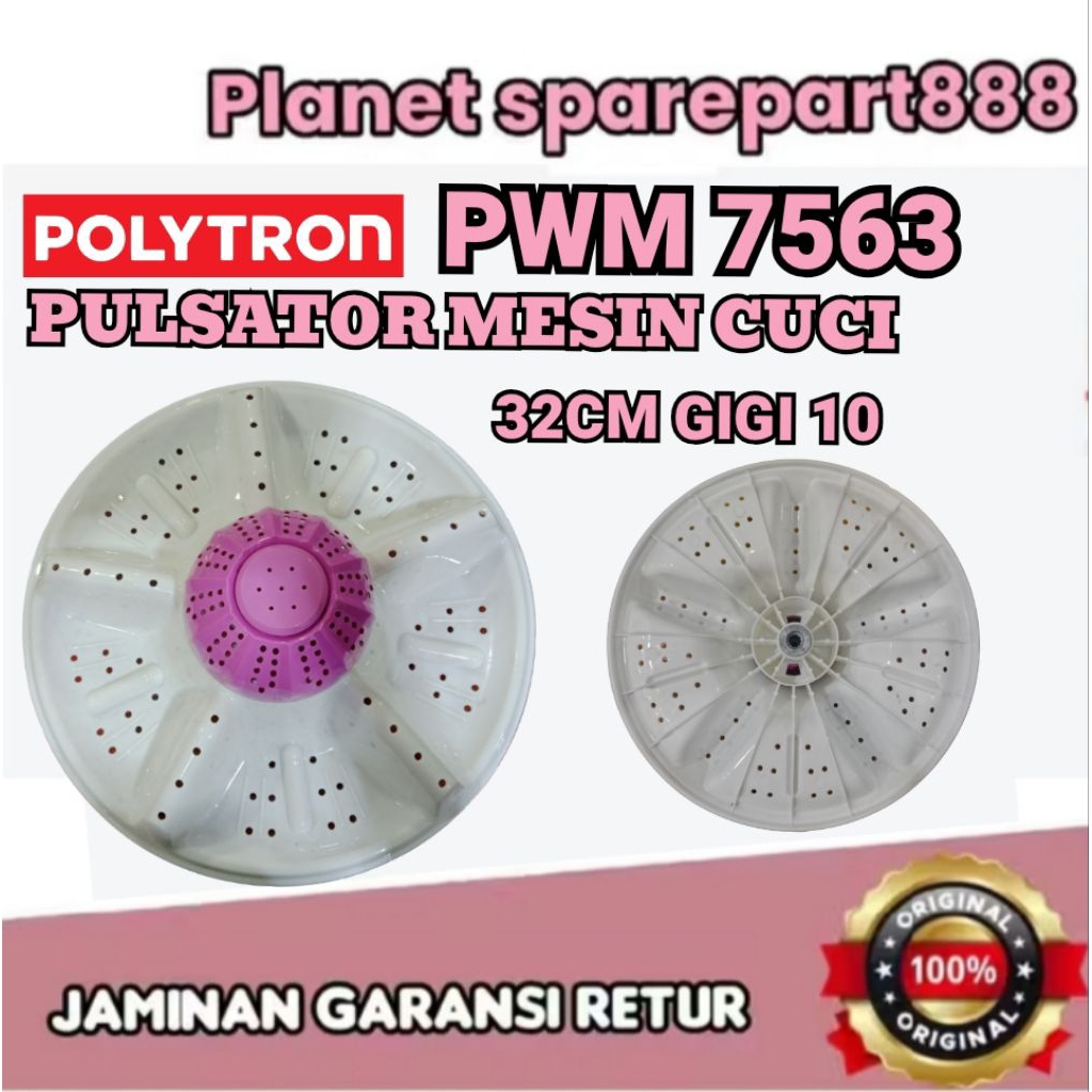pulsator mesin cuci polytron PWM-7563 32cm gigi 10
