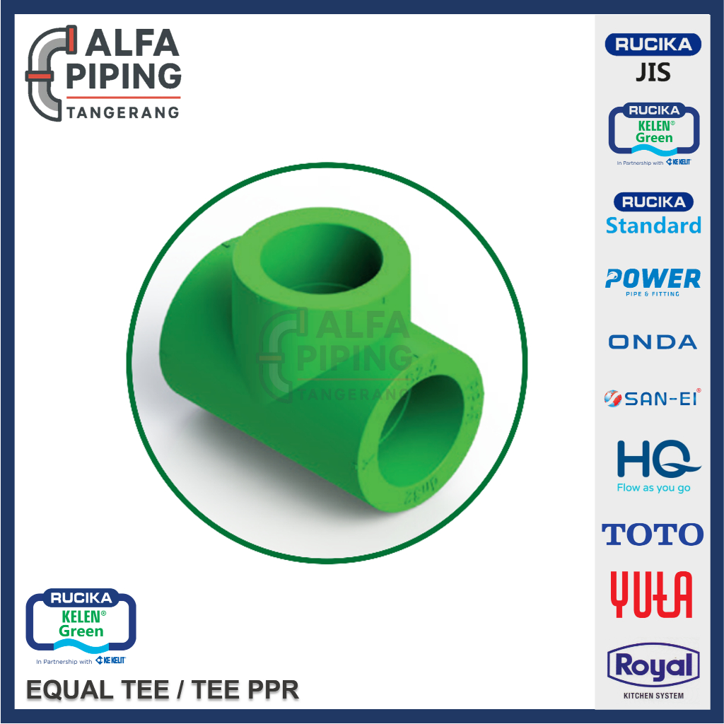 Rucika PPR - Tee PPR - Equal Tee PPR Rucika Green 25mm